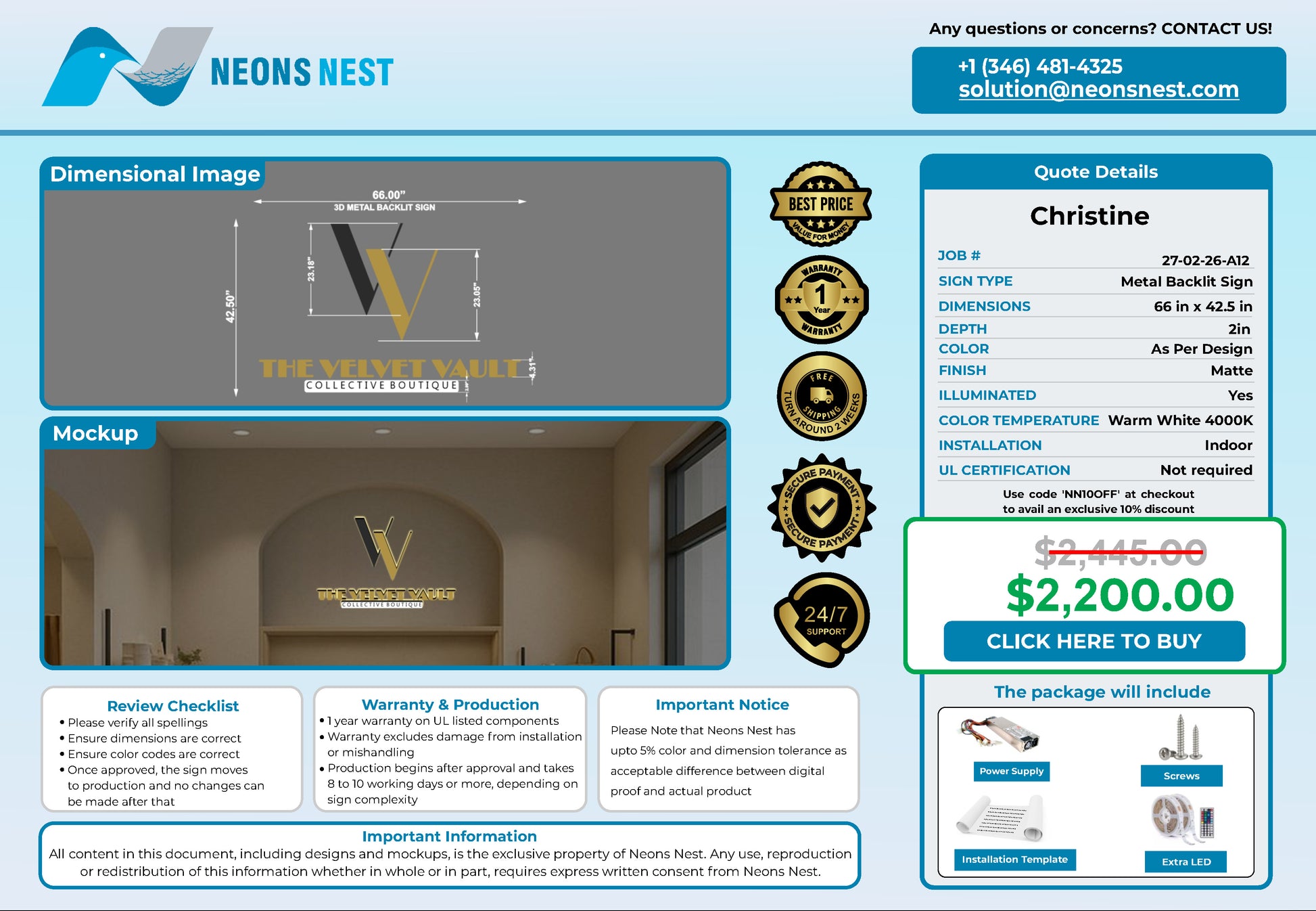 The Velvet Vault 3D Metal Back-Lit - Neonsnest.com