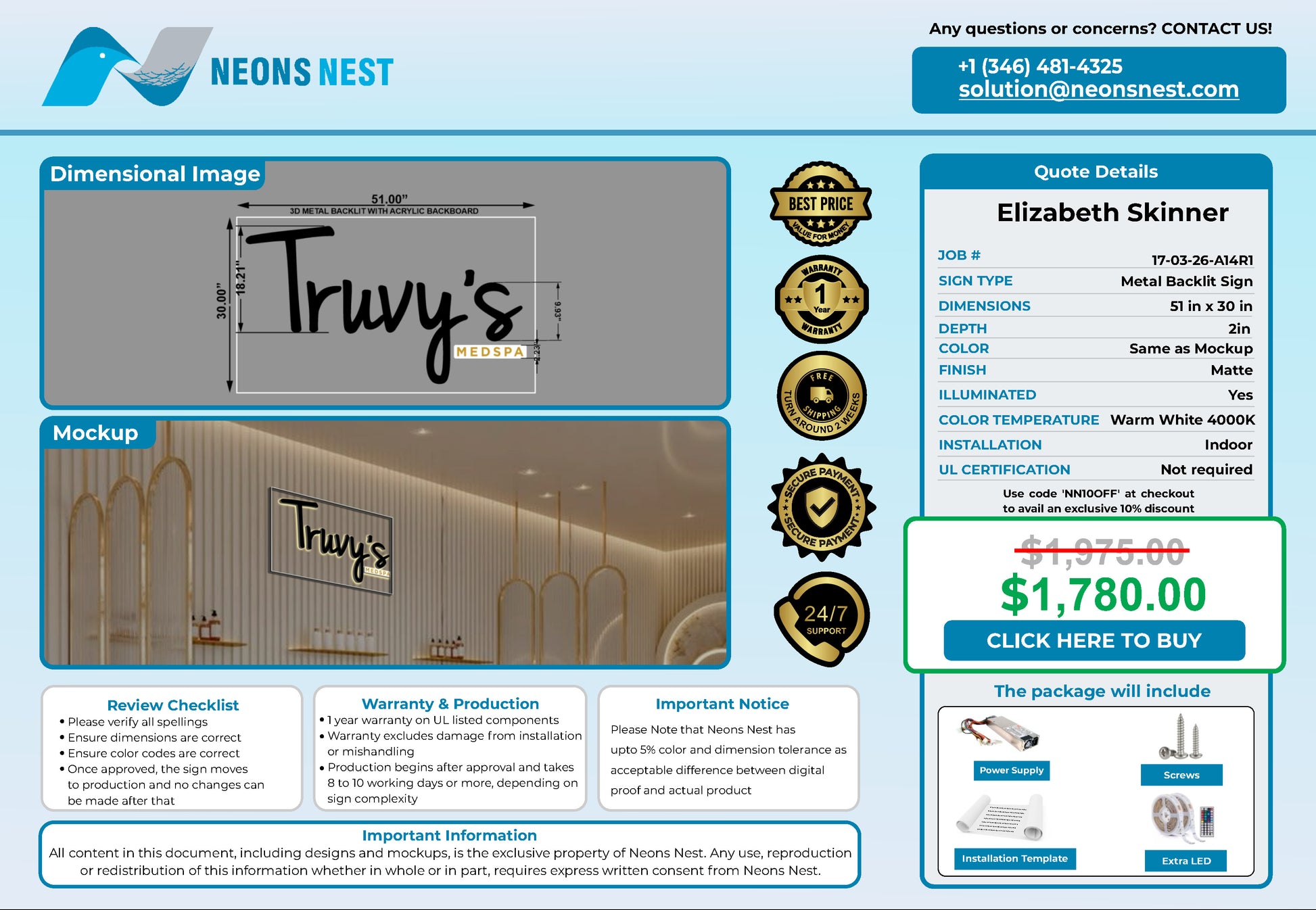 Truvy’s Medspa 3D Metal Back-Lit - Neonsnest.com