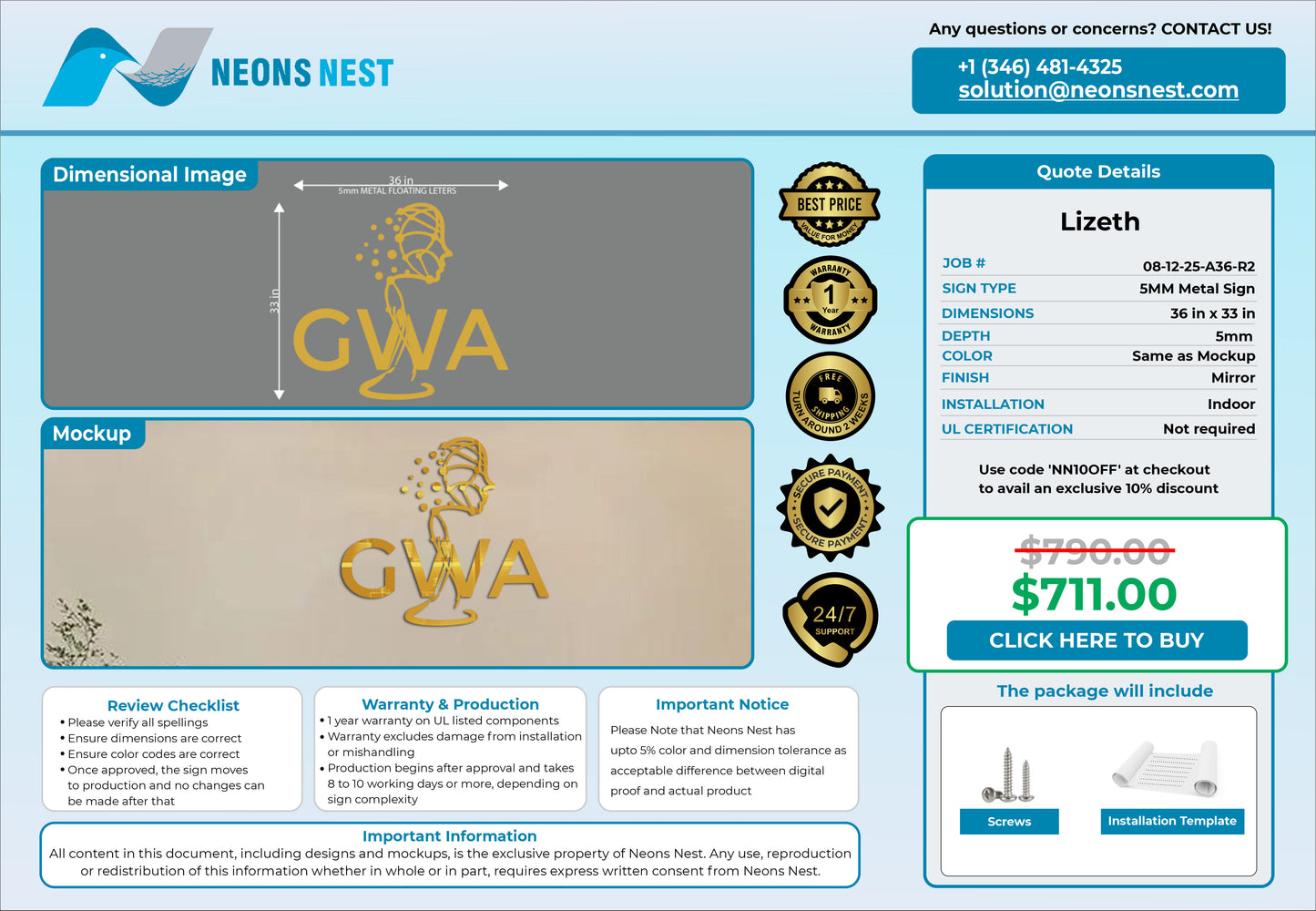 GWA 5mm Metal Sign v_1