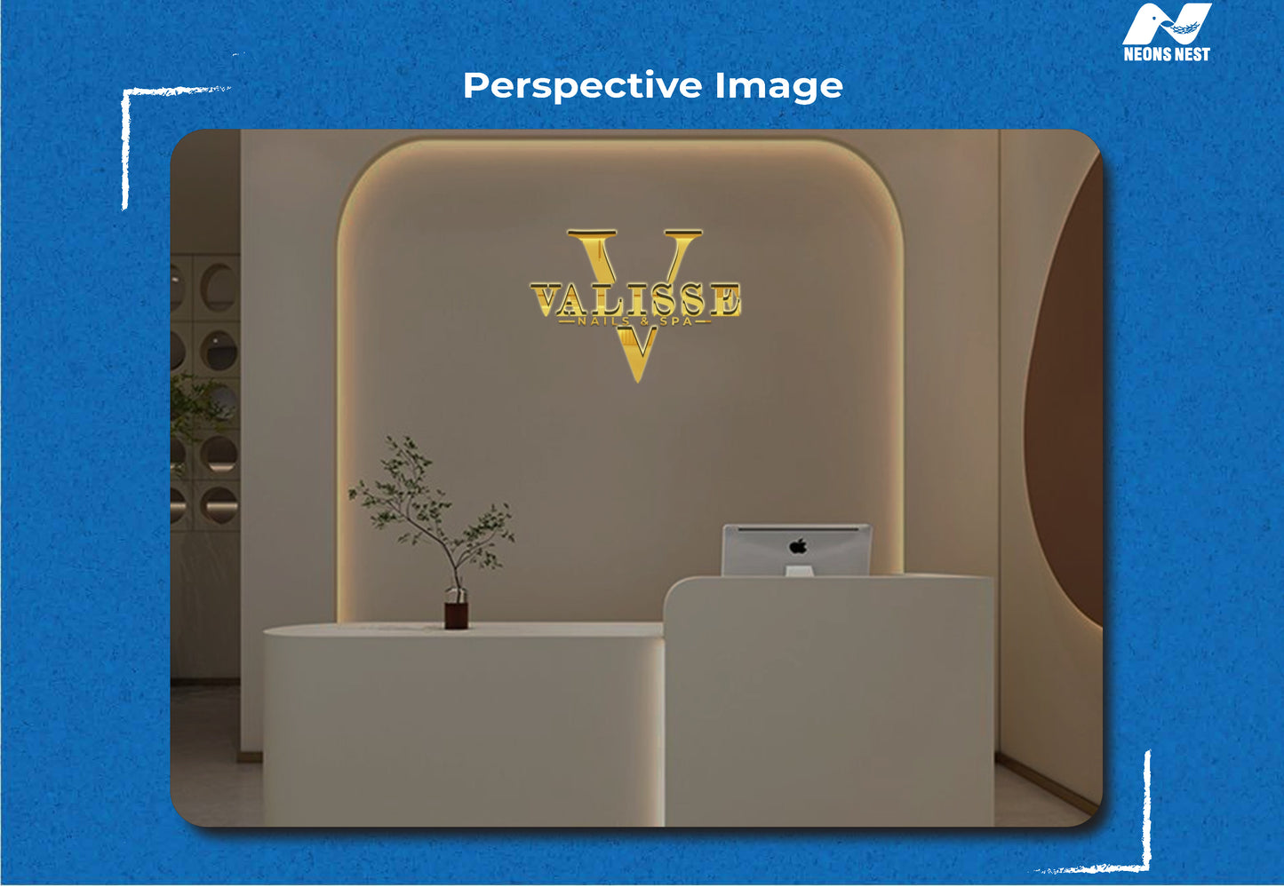 VALISSE Nails & Spa 3D Metal Backlit Sign - Neonsnest.com