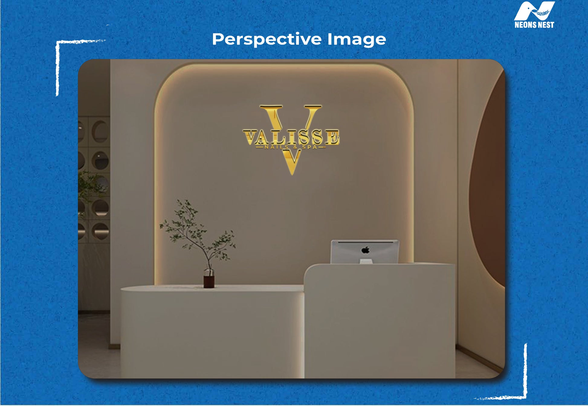 VALISSE Nails & Spa 3D Metal Backlit Sign - Neonsnest.com