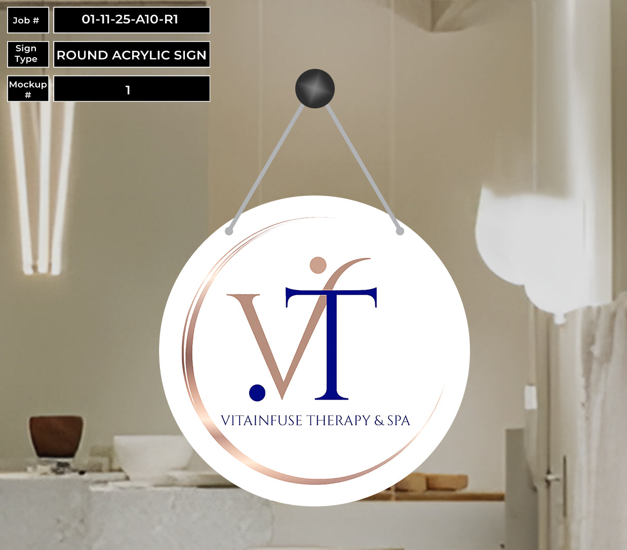 Vitainfuse Therapy & Spa Acrylic Sign