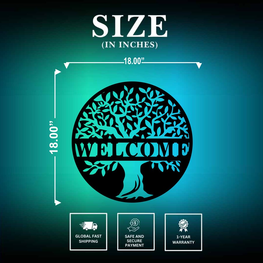 Welcome Metal Sign Size