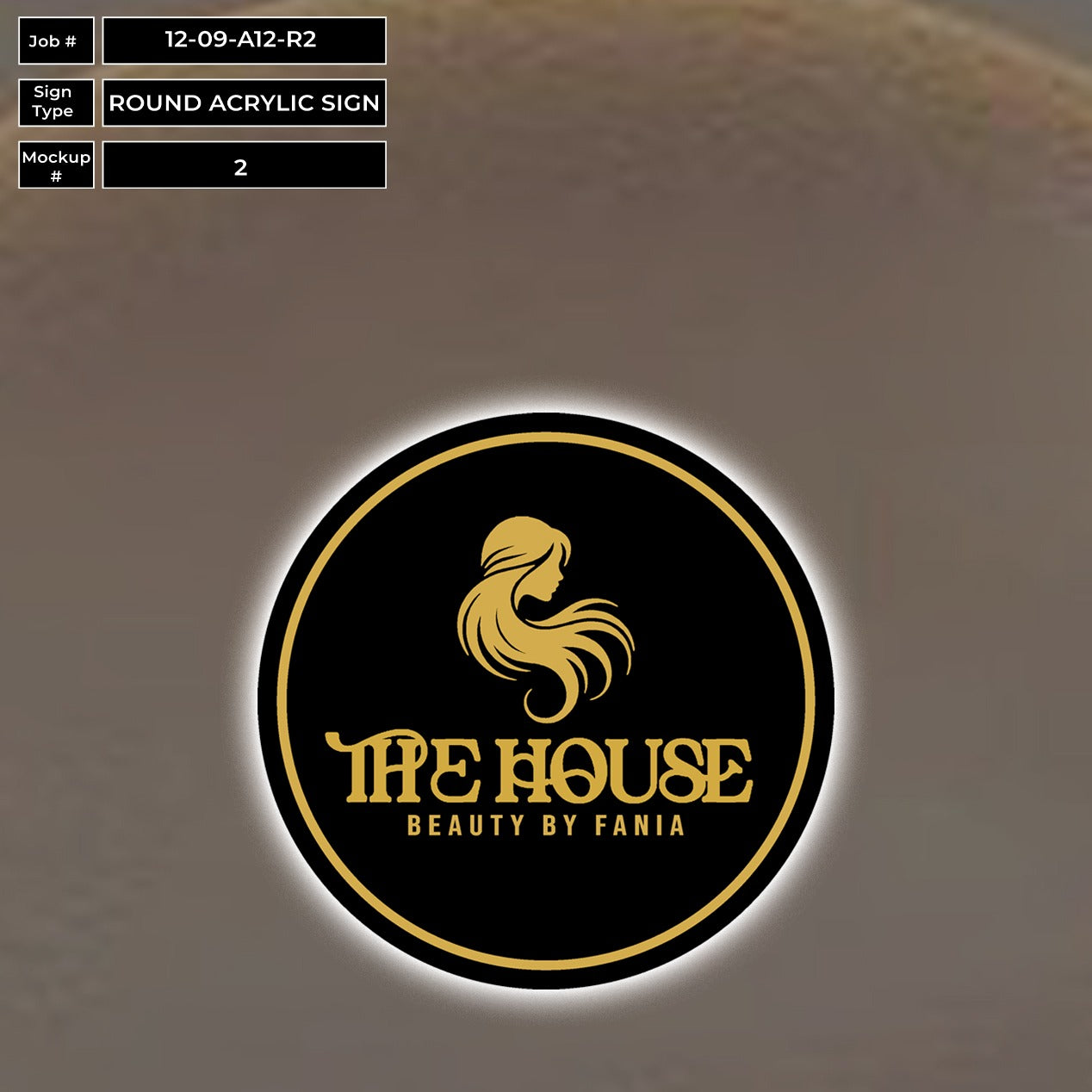 The House - Beauty By Fania | Round Acrylic Sign