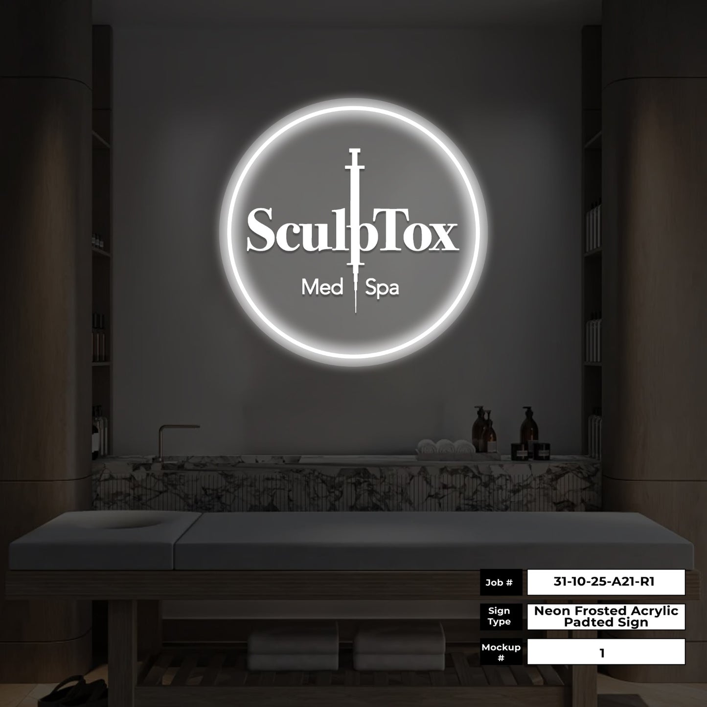 Sculptox Med Spa Round Acrylic Sign