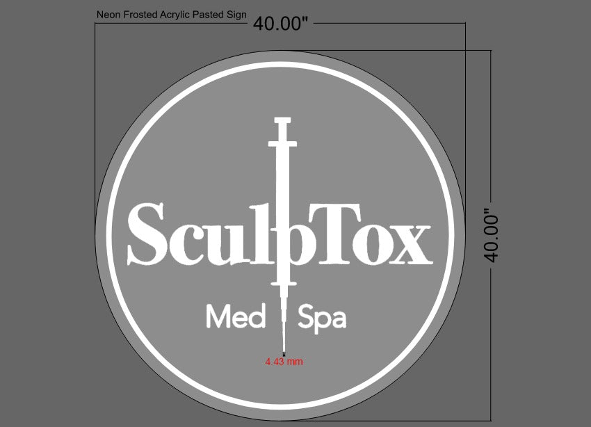 Sculptox Med Spa Round Acrylic Sign