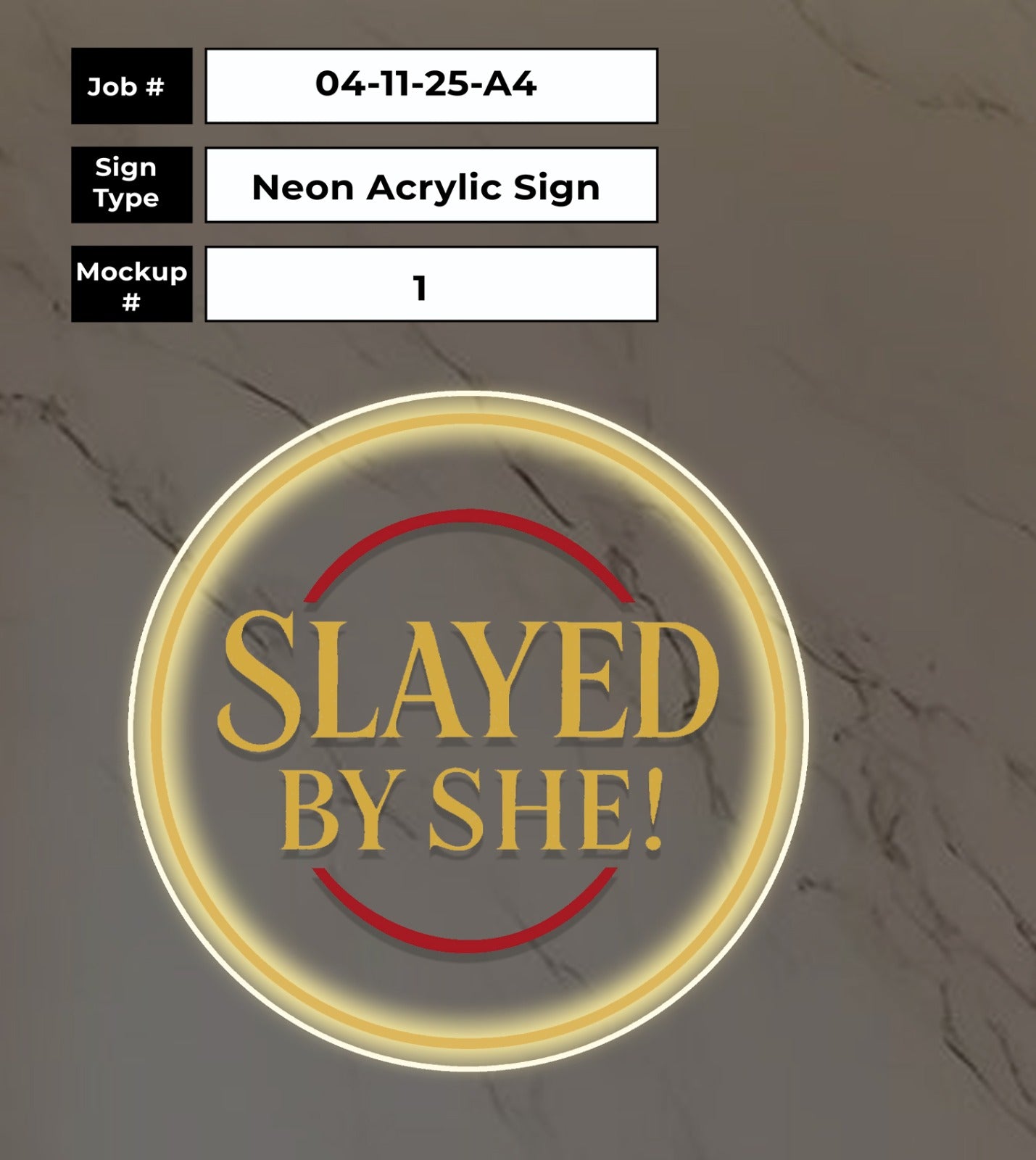 Slayed by She Round Acrylic Sign