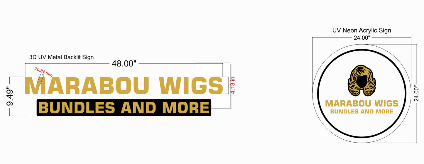 Custom Signs For Marabou Wigs