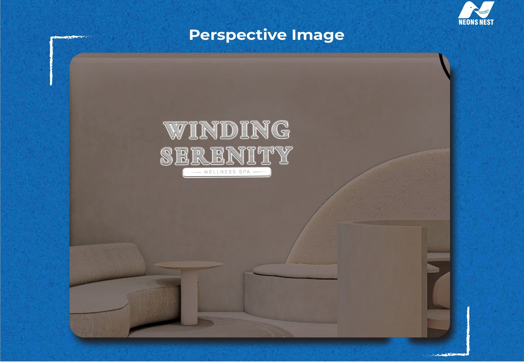 UV Metal Back-lit Sign-Winding Serenity - Neonsnest.com