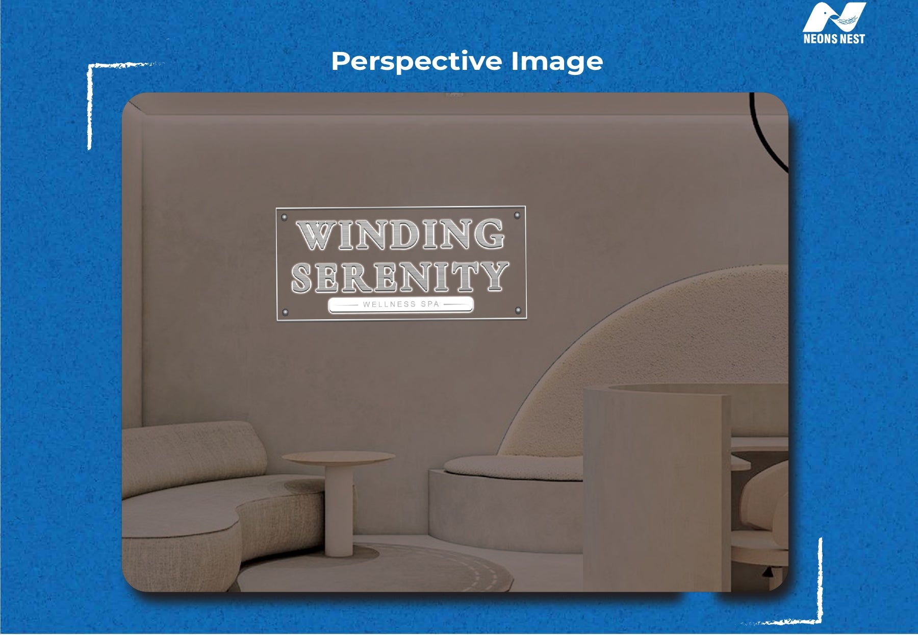 Metal Back-lit With Acrylic Backboard-Winding Serenity - Neonsnest.com