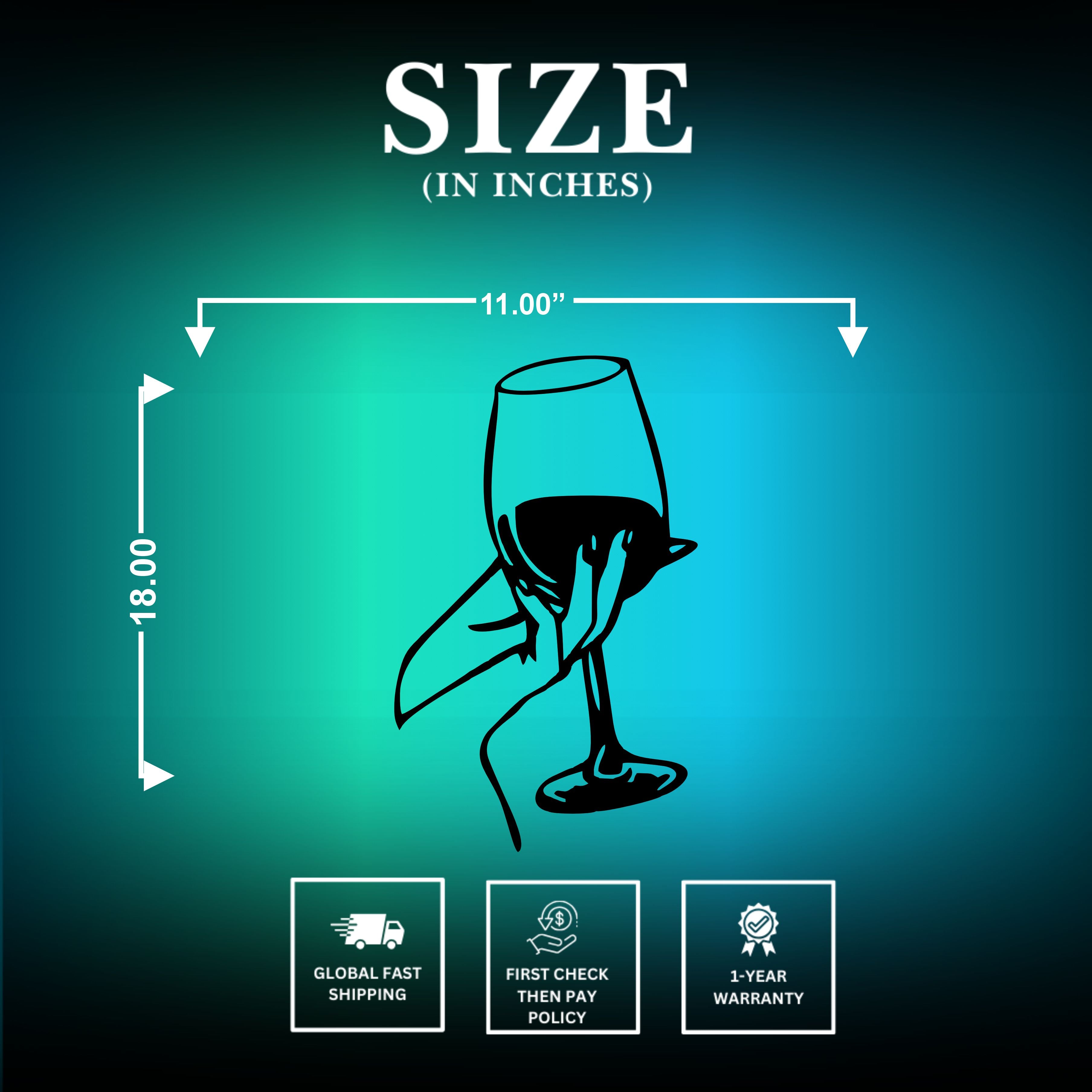 Wine Glass Metal Wall Art Size