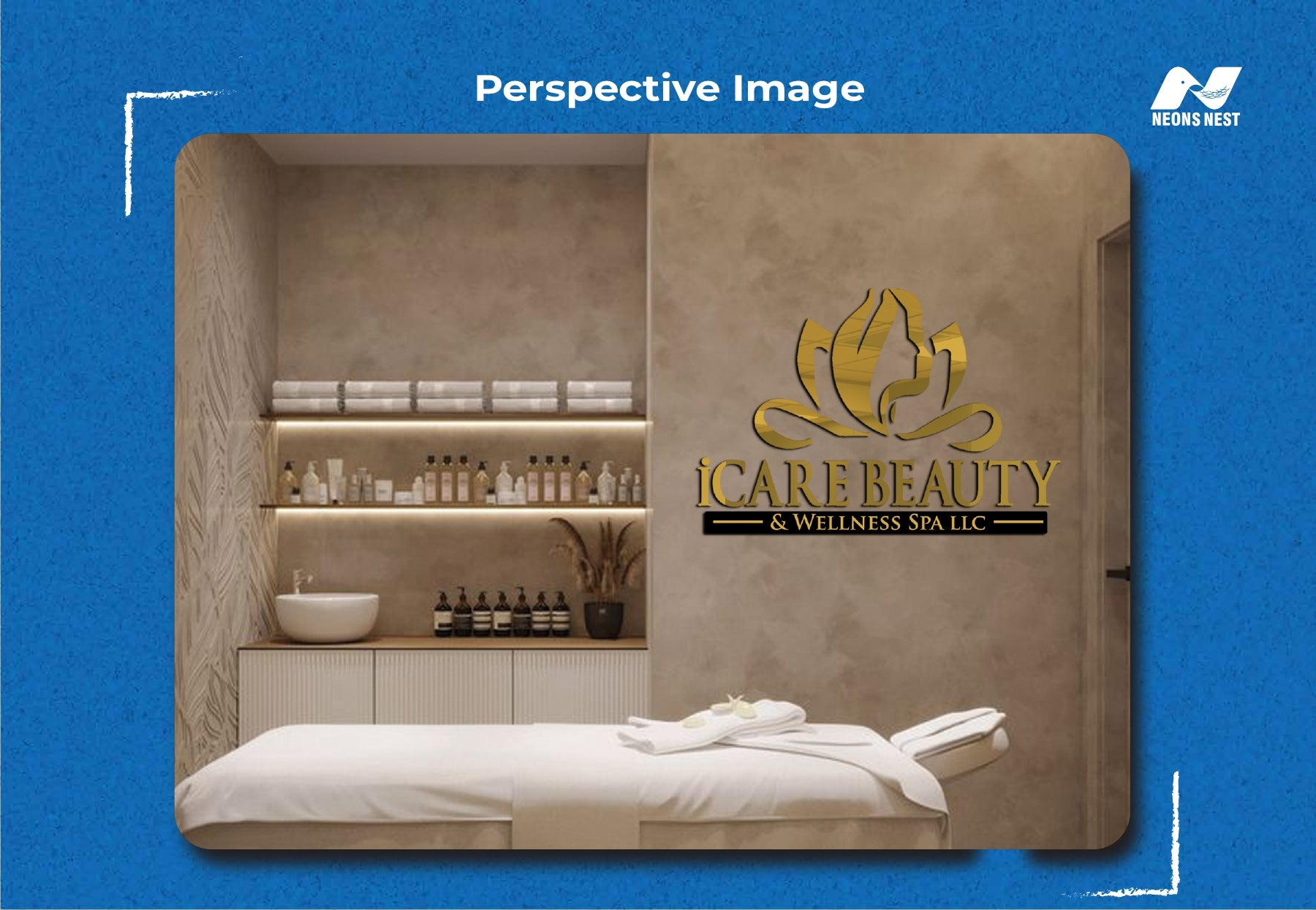 Metal Coated Acrylic Sign-I Care Beauty & Wellness Spa LLC - Neonsnest.com