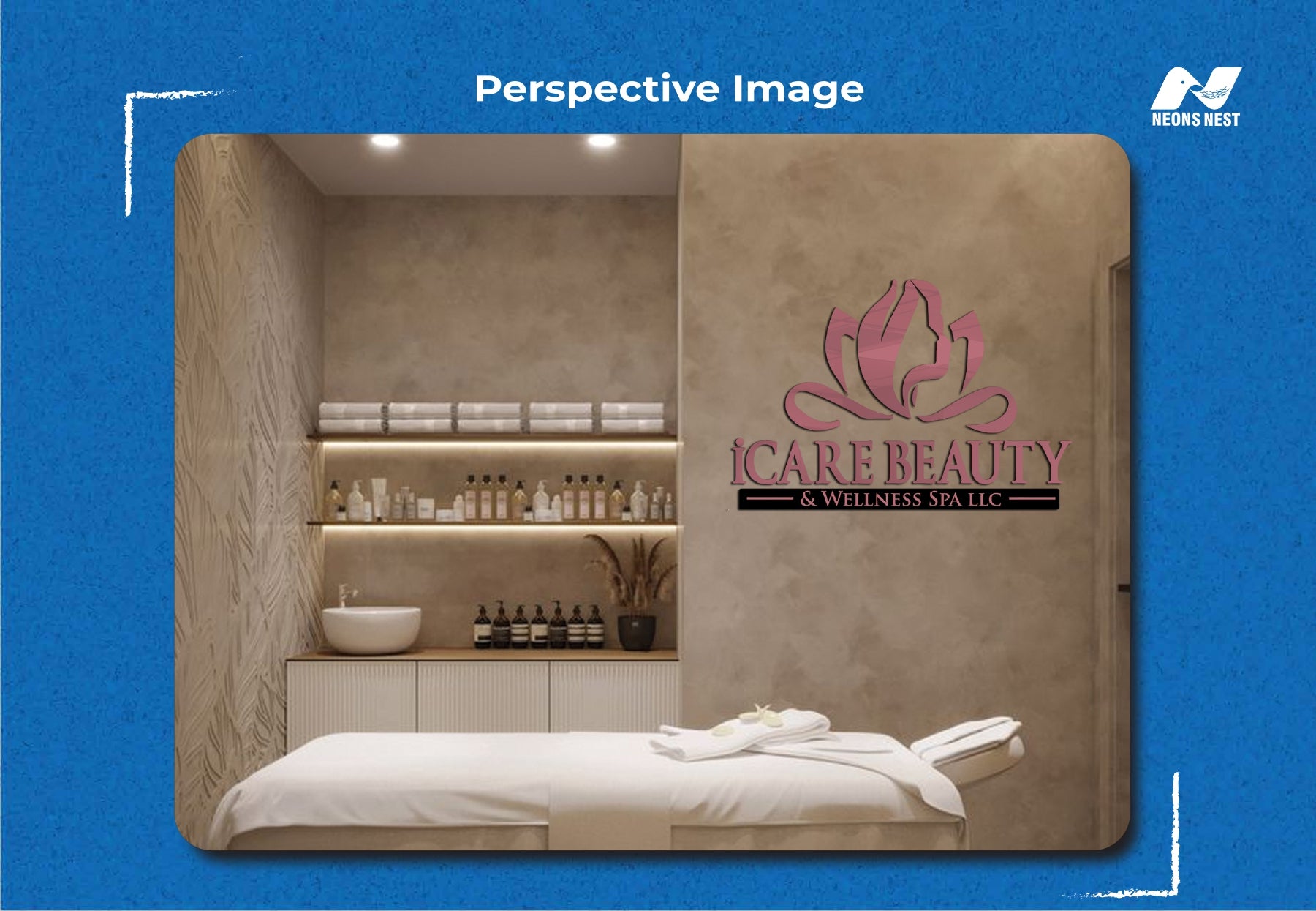 Metal Coated Acrylic Letter Sign-iCare Beauty & Wellness Spa LLC - Neonsnest.com