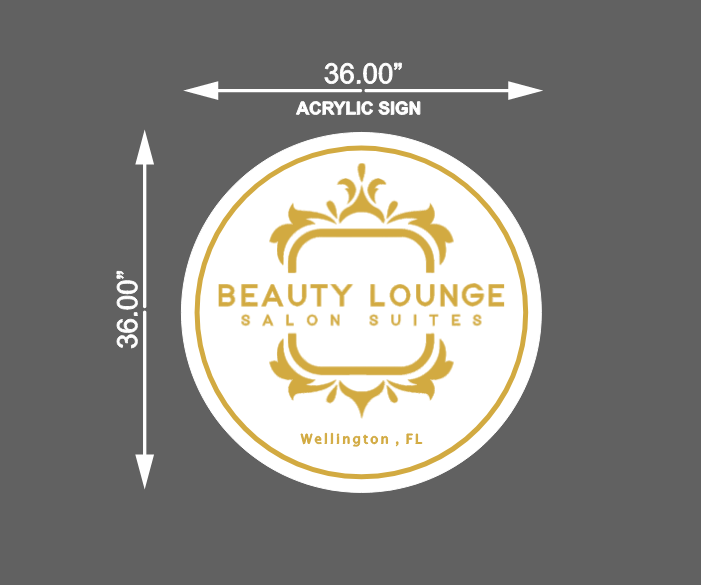 Beauty Lounge Salon Suits Round Acrylic Sign