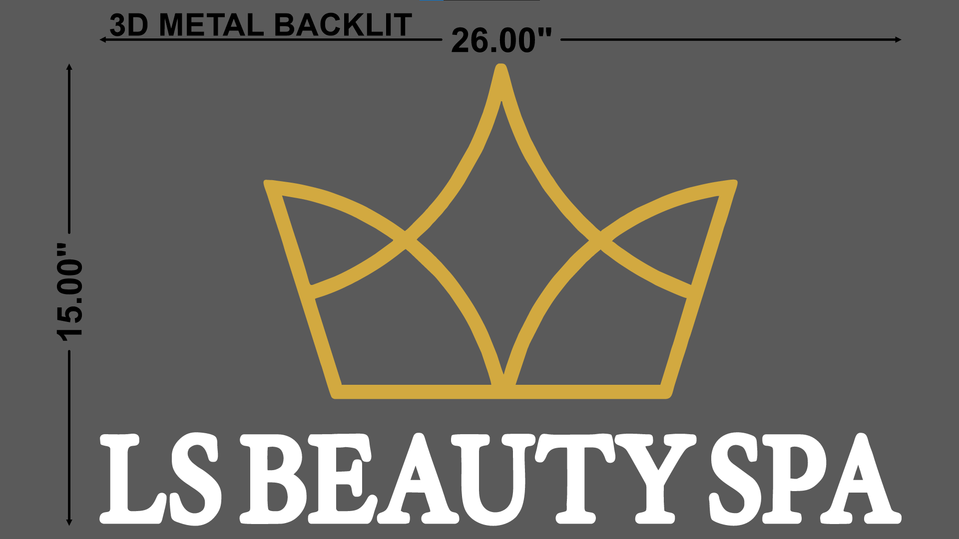 3D metal backlit Sign for LS BEAUTY SPA - Neonsnest.com