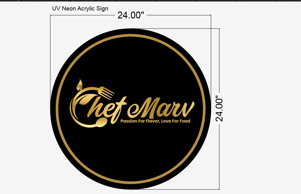 Chef Marv Acrylic Sign