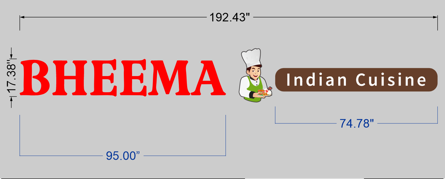 Bheema Indian Cuisine Vinyl Stickers - Neonsnest.com