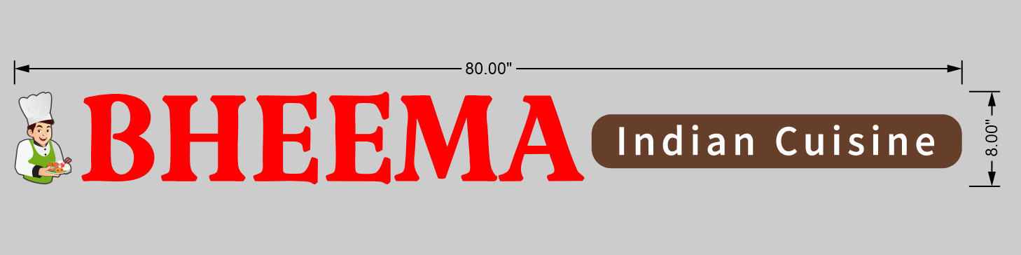 Bheema Indian Cuisine Vinyl Stickers - Neonsnest.com