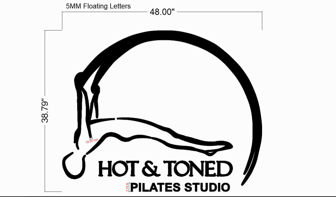 HOT & TONES PILATES STUDIO 5mm Metal Sign