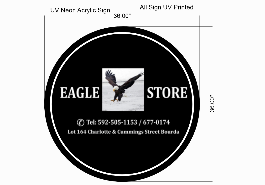 Eagle Store | Round Acrylic Sign