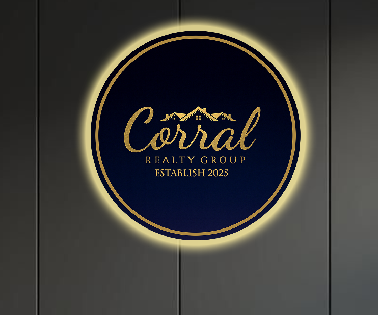 Round Acrylic Sign for Corral Realty Group