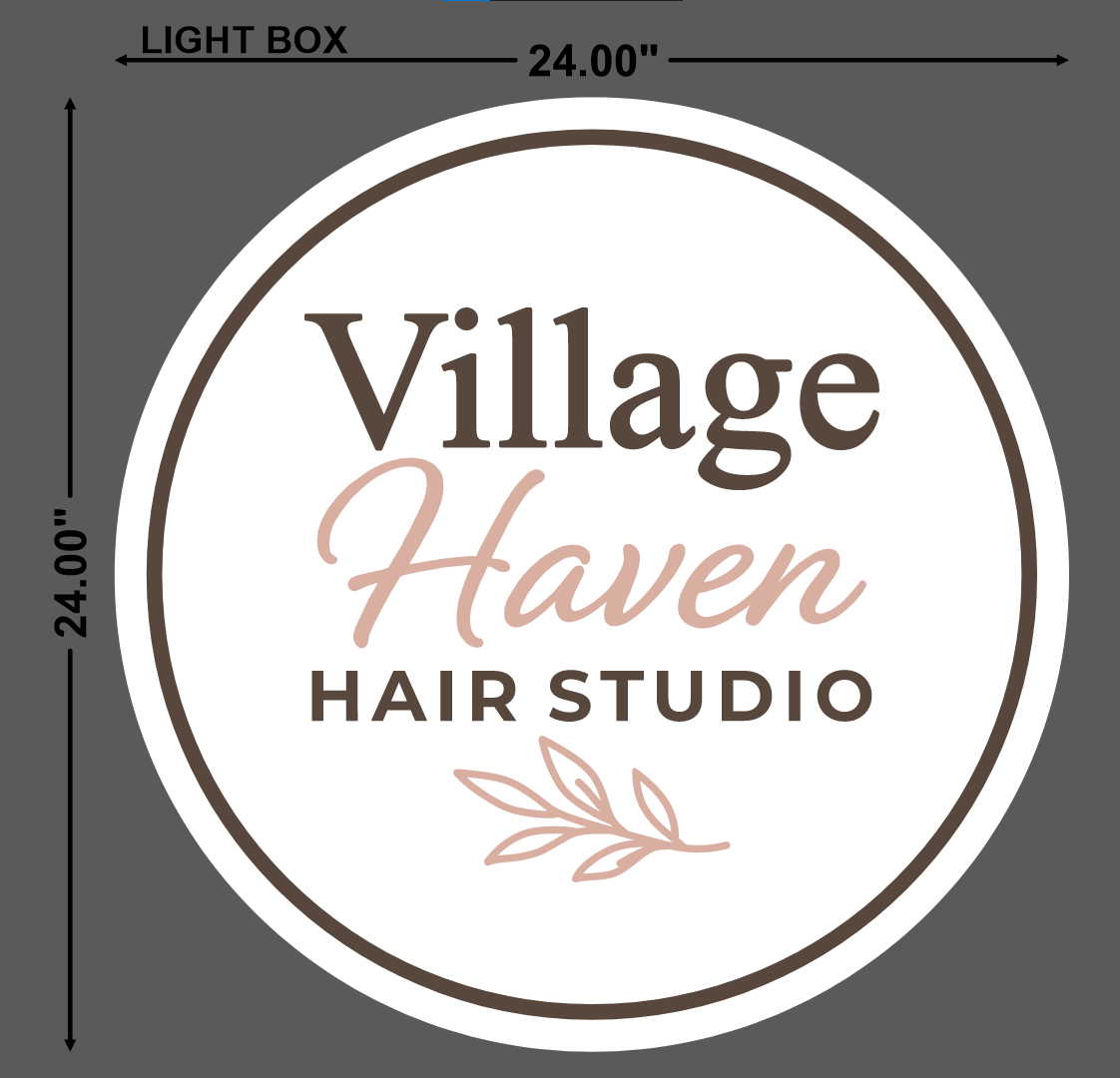Village Haven Hair Studio Lightbox Sign