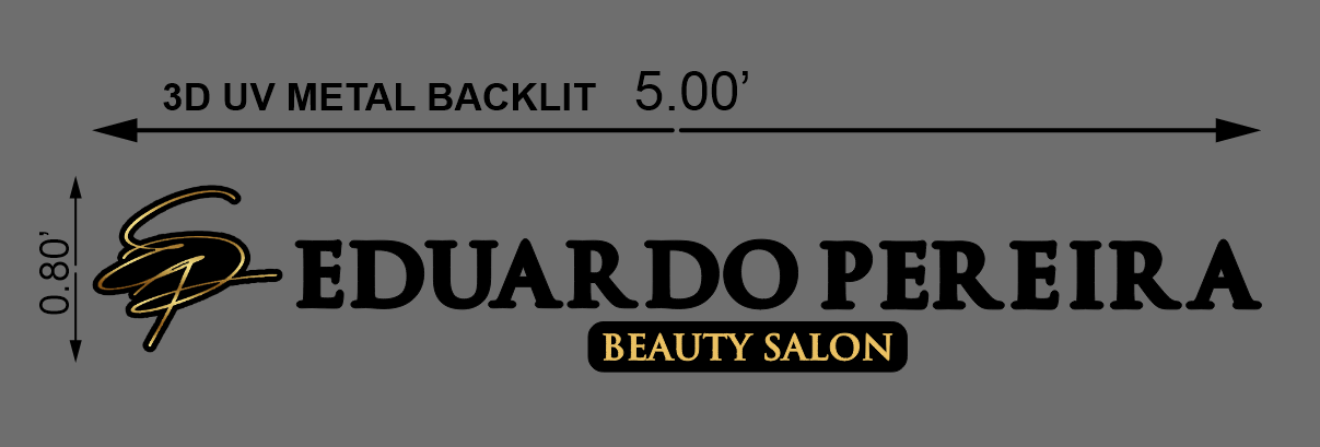 Eduardo Pereira Beauty Salon – 3D Metal Backlit Sign