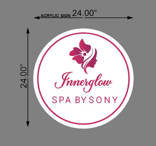 Inner Glow Round Acrylic Sign