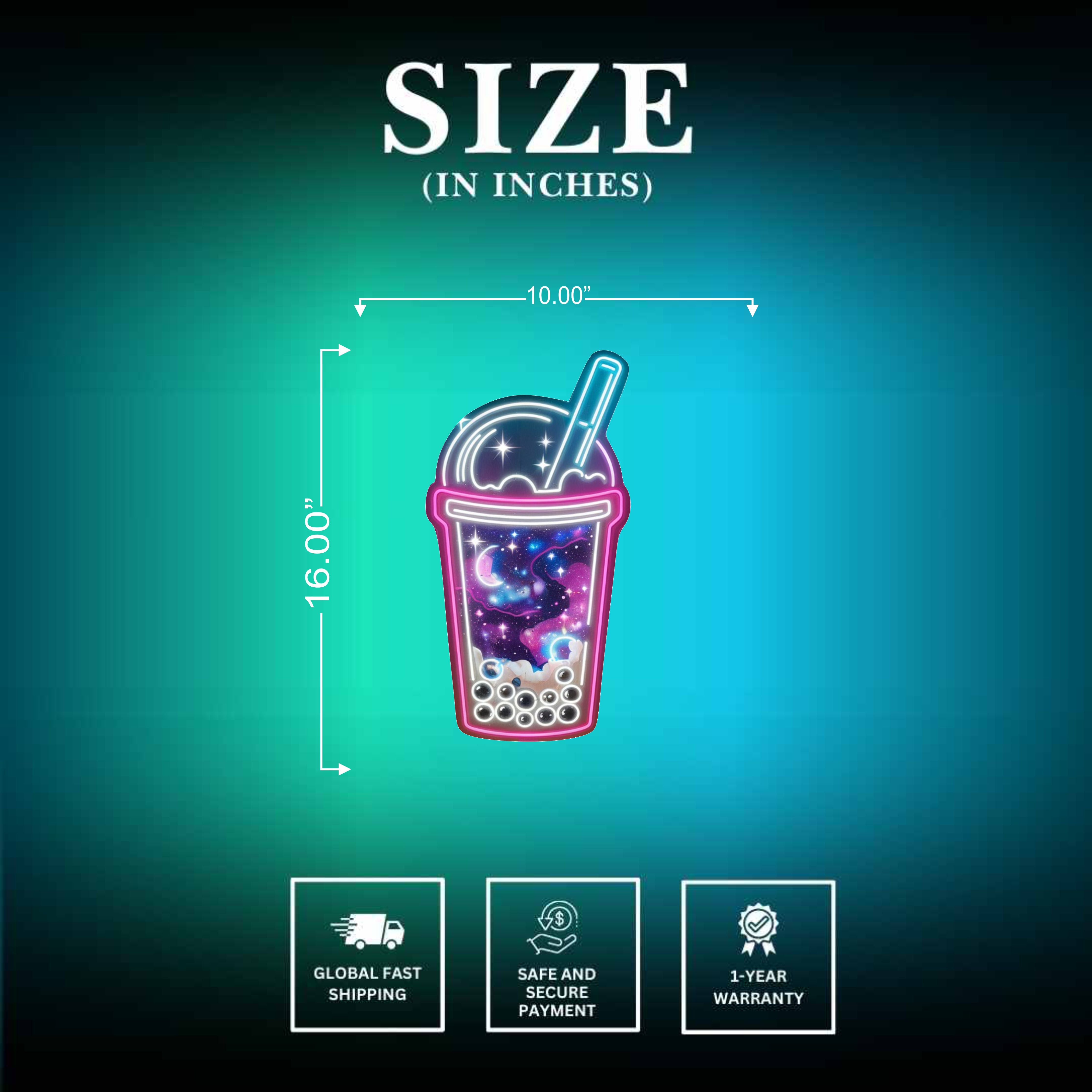 Bubble Tea UV Neon Sign